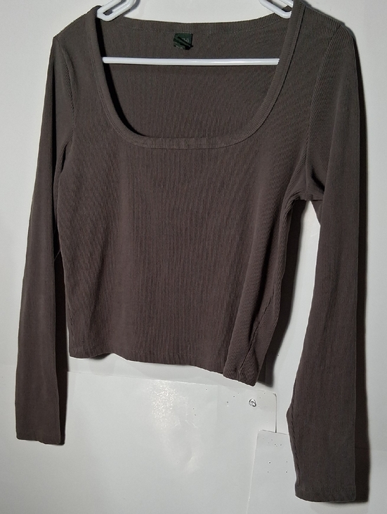 wild fable Tops - Women’s Square Neck Long Sleeve Top - Brown